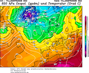 Veðurkort 20.apríl (GFS)