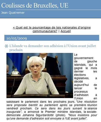Jhanna Sigurardttir  Coulisse de Bruxelles