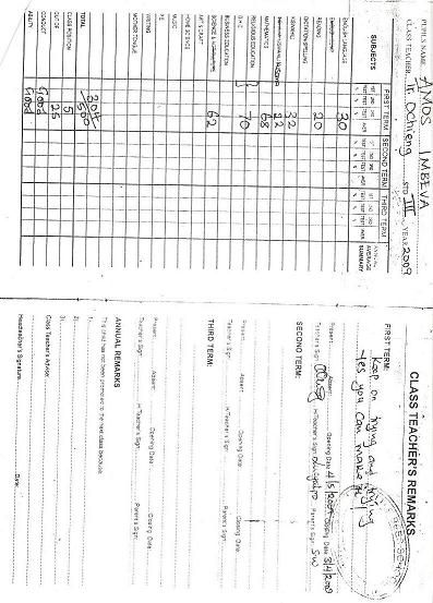 Amos report form