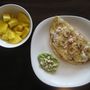 Túnfisk eggjakaka, með hunts tómatmauki, kanil og banana