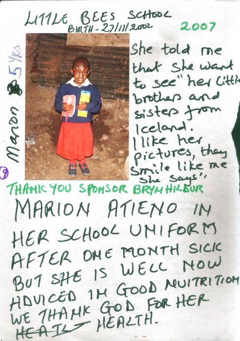 Marion Atieno at a school