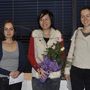 The prize winners of women prizes: Alina L´ami, Hou Yifan and Irina Krush