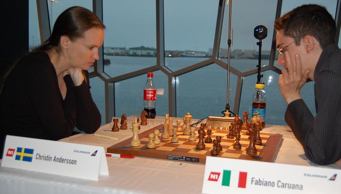Board 1: Christin Andersson and Fabiano Caruana