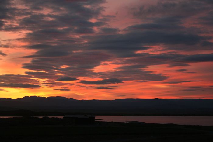 Sunset at  Fossatn Iceland