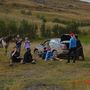 Við að borða nesti