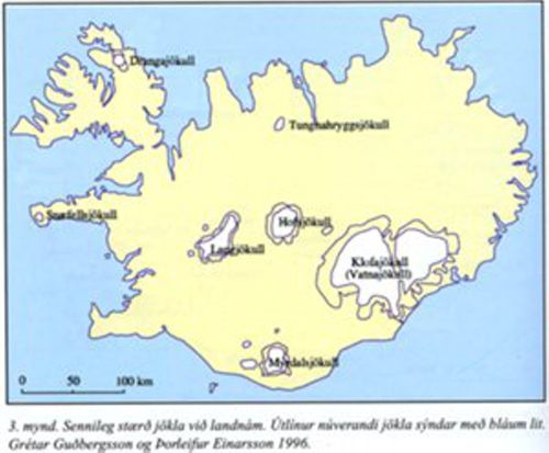 glaciers in iceland 1000 years ago