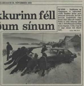 Baksíða Morgunblaðsins 25. nóv 1978