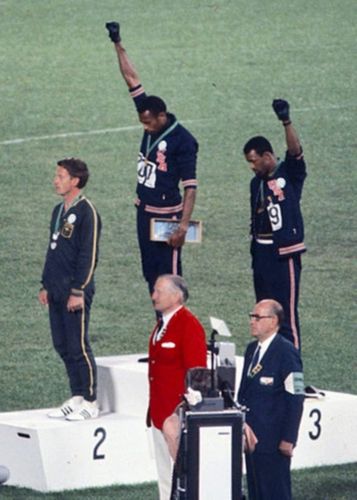 John Carlos, Tommie Smith, Peter Norman 1968cr