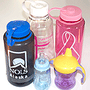 These polycarbonate bottles and cups are made from BPA.