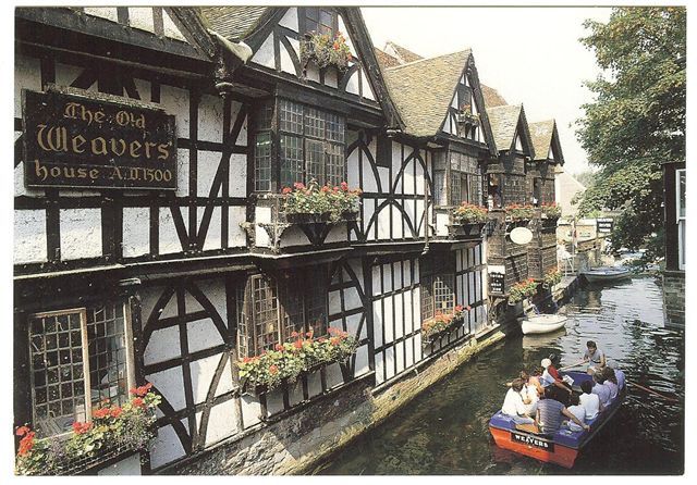 Canterbury Weavers House and River Stour at King's Brigde