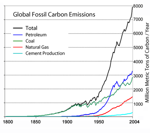 Global Carbon Emission by Type to Y2004