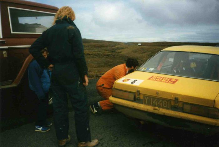 1989 Porsche ralli.Vigeralii a fara yfir blinn eftir Stapafell