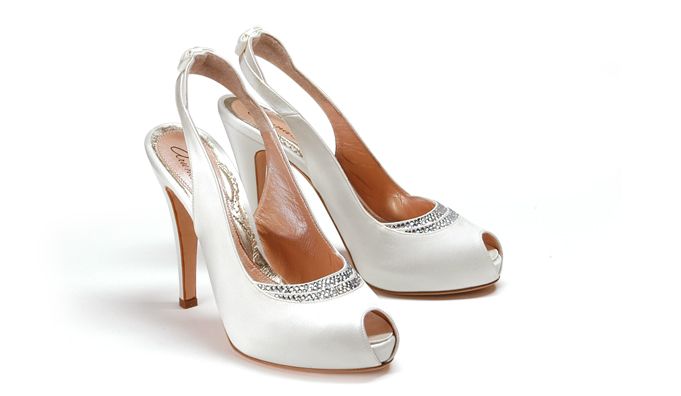 Aruna Seth - Elisabeth Ivory Satin Peep Toe