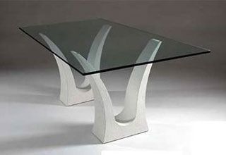 art and deco table with glass top