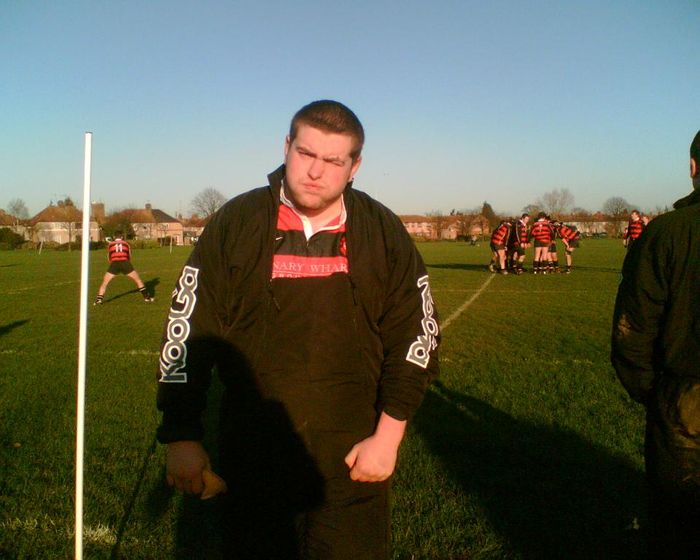 Bob playing rugby!