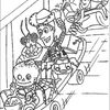 the toys are going down stair coloring page