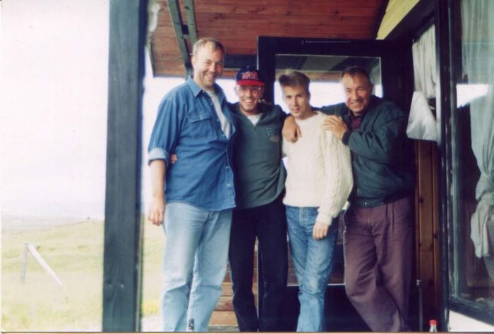 Matti,Hilmar,rir og Jnas  Hrudalnum '96