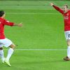 Ronaldo og Rooney fagna marki