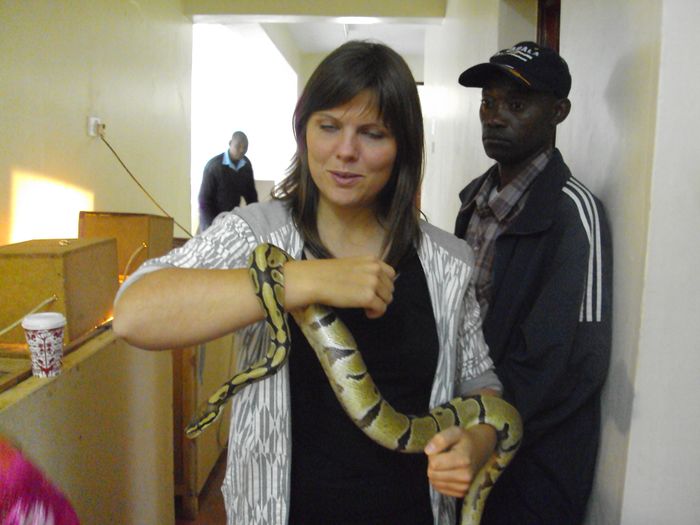 Kristn Inga holding a Python!!!