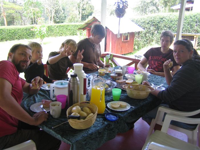 Breakfast in our veranda