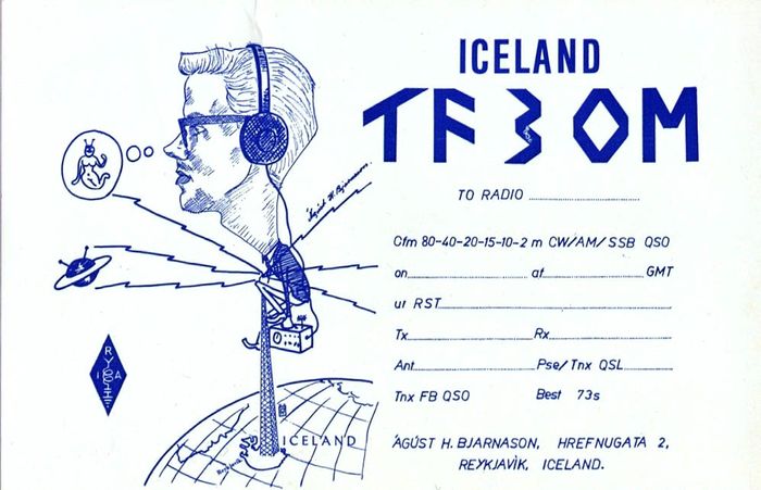QSL kort TF3OM frá 1965