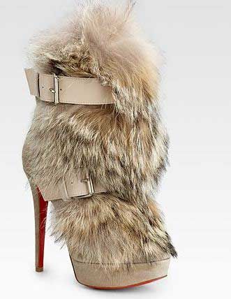 Louboutin Coyote Fur Boots