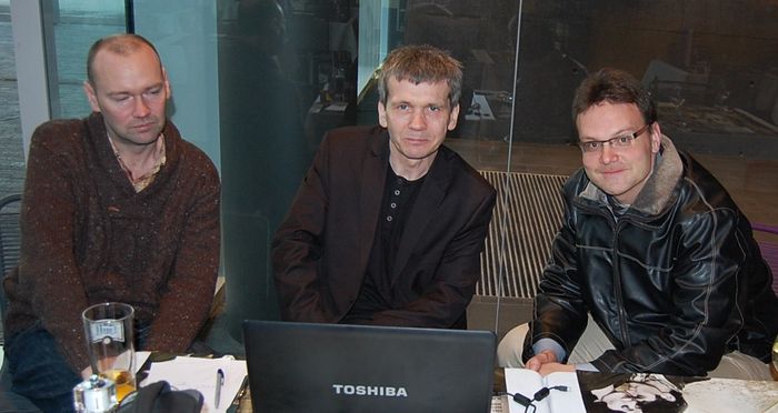 Hrafn Jkulsson, press officer and photographer with the GMs: Hannes Stefnsson and Helgi ss Grtarsson