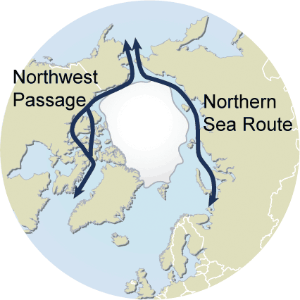 arctic sea routes northern