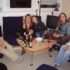 fótboltastelpurnar að borða saman