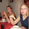 Tinna og Fjóla að borða jólasúpuna