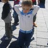 Daníel Hugi ákvað að fara í smá sólbað á meðan hann hlustaði
